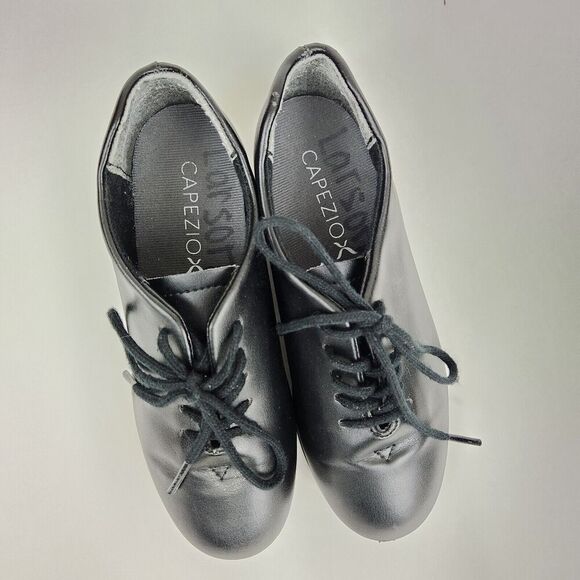 CAPEZIO Tic Tap Toe Dance Shoe Child Black SZ 12.5M 443C RN#63356 Beginner - Picture 2 of 16